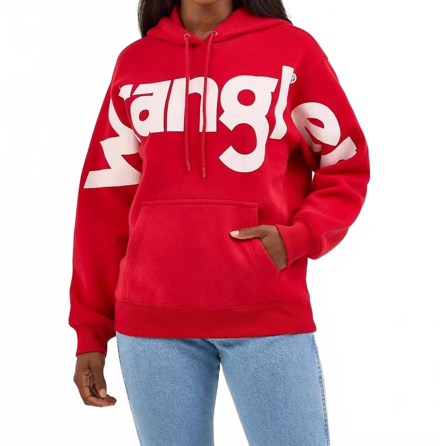 New Wrangler Retro Western Punchy Graphic Hoodie In Red
